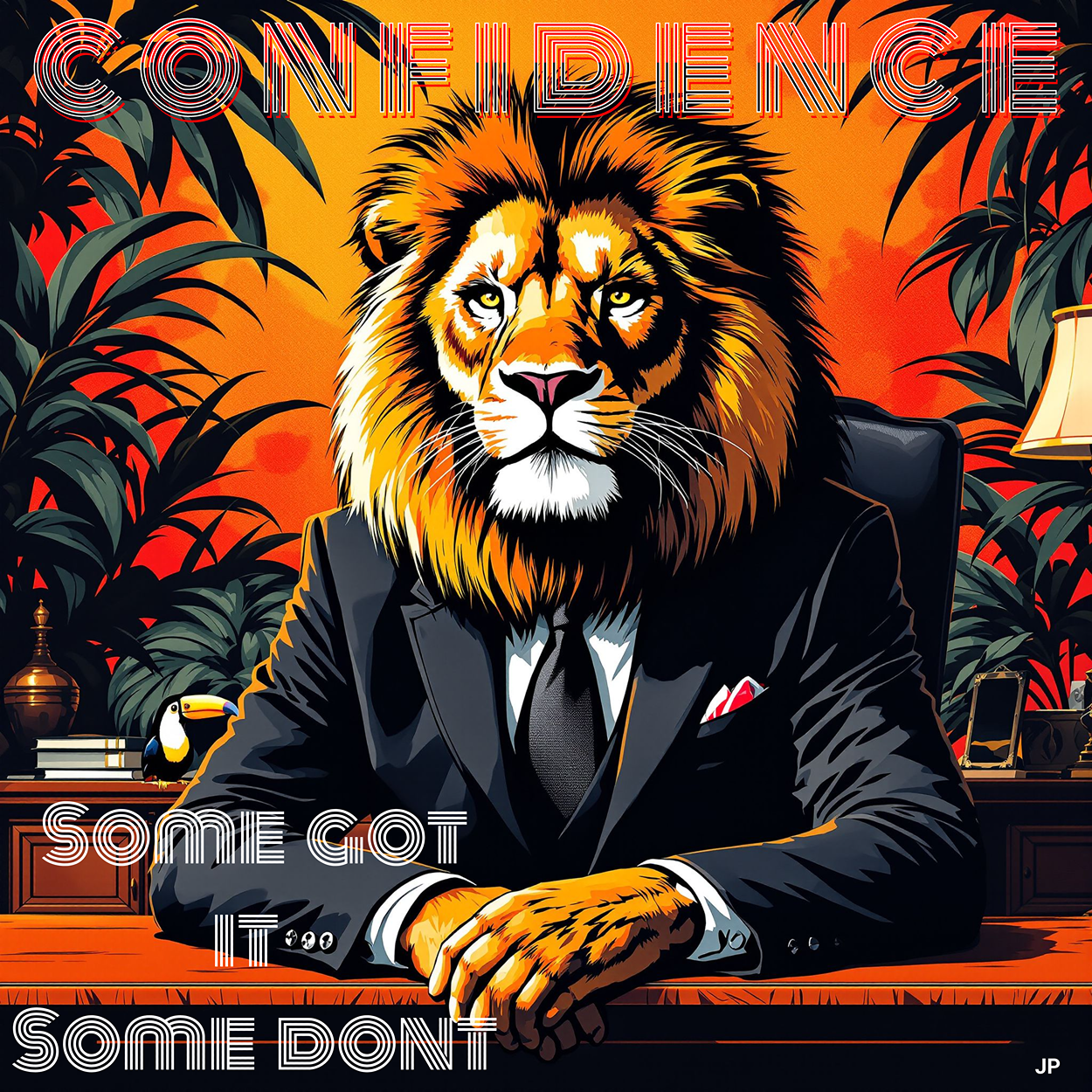 “CONFIDENCE” – Executive Lion Digital Art Print