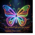 "Neon Flutter" Digital Art Print