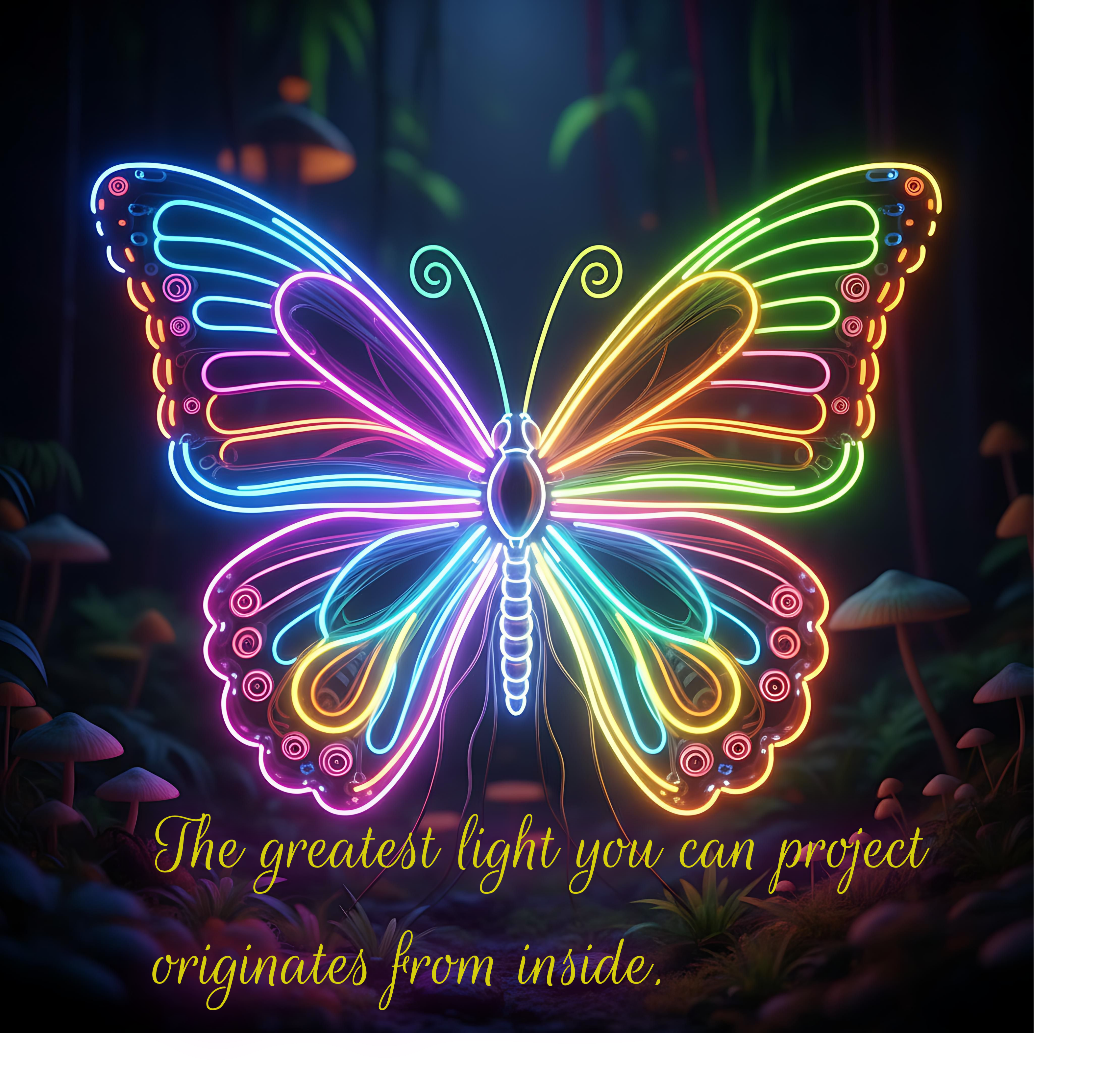 "Neon Flutter" Digital Art Print